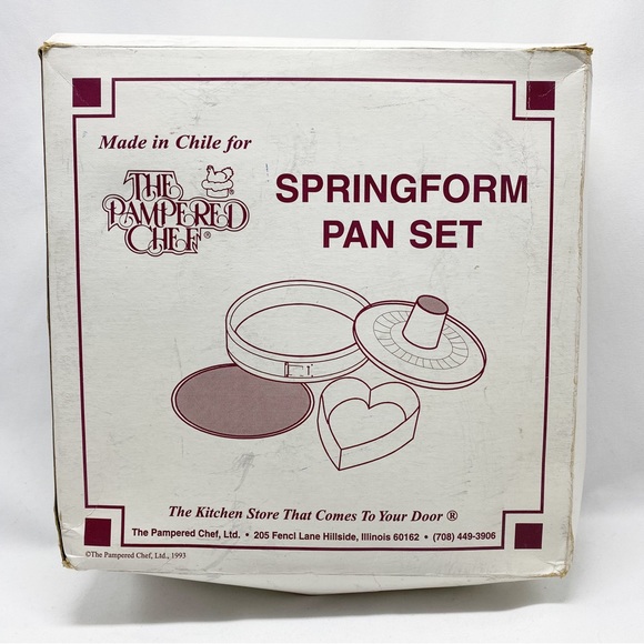 Vintage Pampered Chef Springform Cake Pan Set 4Pc. Sealed in Box - Picture 2 of 7